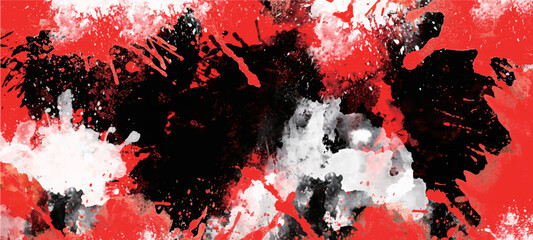 赤色と白と黒のグランジ テクスチャ背景　Red and white and black grunge textured background