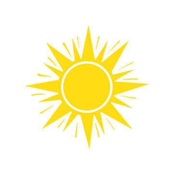 Solar rays. Sunny hot silhouette, paint of happy illustration image