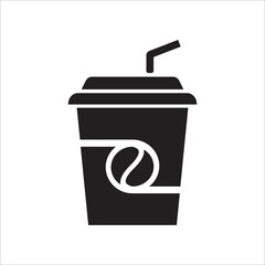 coffee paper cup icon minimalist design art