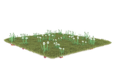 Grass on transparent background. 3d rendering - illustration