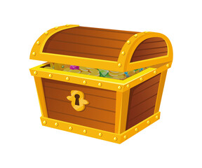 Treasures box. Chest with currency asset, casino wealth, design png illustration