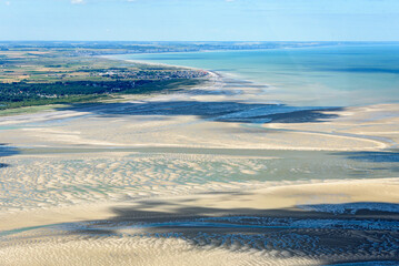 vue aérienne de la Baie de Somme en France