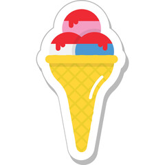 Ice Cream Colored Vector Icon