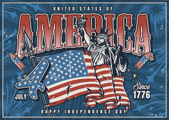 America independence day poster colorful