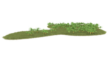 Grass on transparent background. 3d rendering - illustration