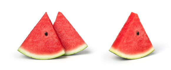 watermelons slices isolated on white background, Watermelon macro studio photo, set