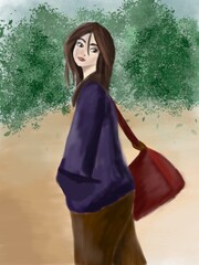 Girl with bag