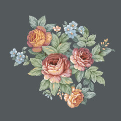 Greeting card with Classic Popular Flower, can be used as invitation card for wedding, birthday and other holiday and summer background