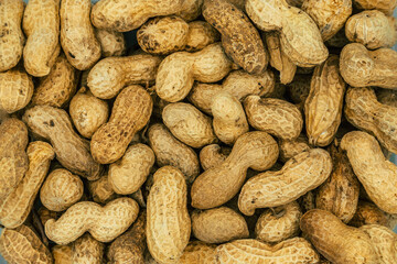 Nice roasted peanuts stacked up
