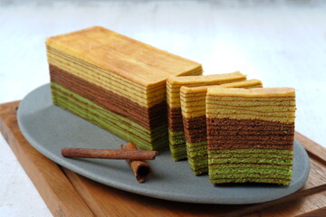 Lapis legit or spekkoek or Thousand Layer Cake, A traditional Indonesia’s Top Traditional Cake is...
