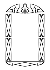 Frame with Art Deco ornament. Abstract element in vintage retro style.