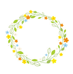 frame with flowers and branch