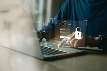 cybersecurity login with username and password , user privacy security , encryption and data .