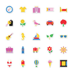 Summer and Holidays Vector Icons 

