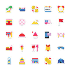 Summer and Holidays Vector Icons 

