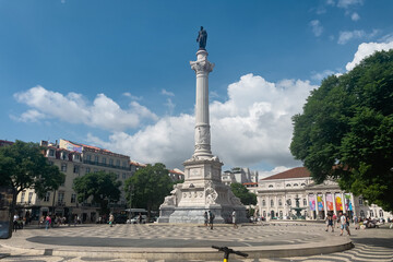 Column of Pedro IV at Rossio square in Lisbon