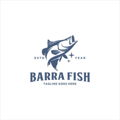 Barramundi Fish Logo Design Vector Image