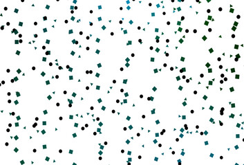 Light Blue, Green vector template with crystals, circles, squares.