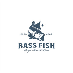 Largemouth Bass Fish Logo Design Vector Image