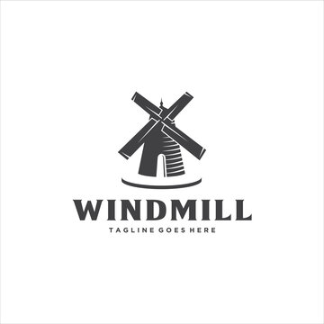Windmill Logo Design Vector Image