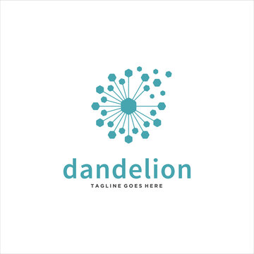 Dandelion Logo Design Vector Image