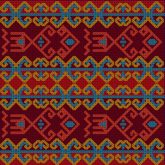  Folk ornament, national pattern, ethnic embroidery, ornamental texture, traditional geometric motives of the tribes of the African continent.