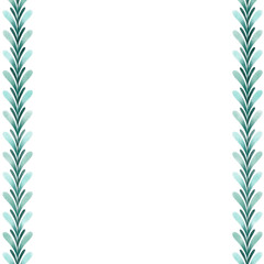 Blue green botanical decoration design background.