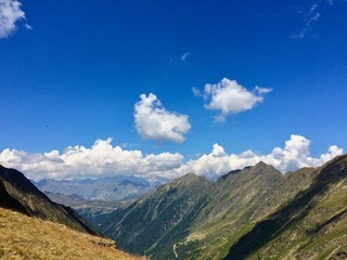 landscape with blue sky and clouds