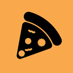 pizza icon vector. typical italian food, simple flat shape