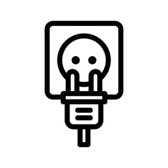 socket line icon illustration vector graphic 