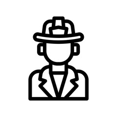 fireman line icon illustration vector graphic