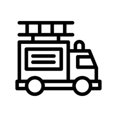 fire truck line icon illustration vector graphic 