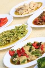 
​Meze or mezze is a selection of small dishes served as appetizers in much of West Asia, Middle East, and the Balkans. Meze is often served as a part of multi-course meals.