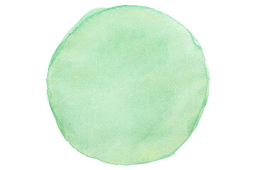 Green Watercolor by hand drawn on paper illustration