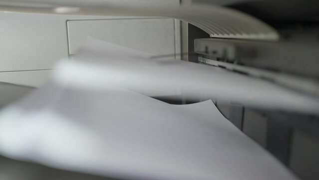 close-up paper at the office copier in office