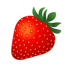 Realistic 3d strawberry on white background.