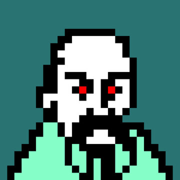Furious Ukrainian Taras Shevchenko pixel art 