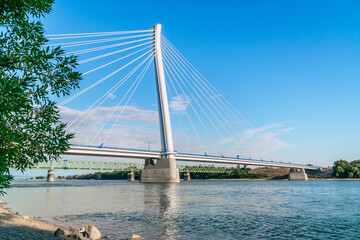 Obraz premium the new Monostor bridge between Slovakia and Hungary