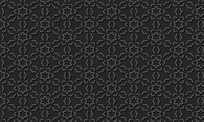 Seamless repeat geometric flower line design illustration