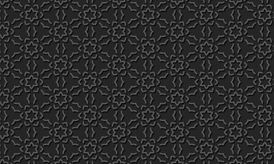 Seamless repeat geometric flower line design illustration