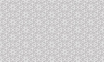 Obraz na płótnie Canvas Seamless repeat geometric flower line design illustration