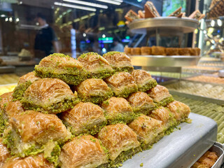 turkish baklava dessert on plate in turkey