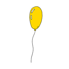 Balloon. Festive decoration. Party. Birthday. Vector. Doodle. Drawn by hand. Elements for a greeting card.