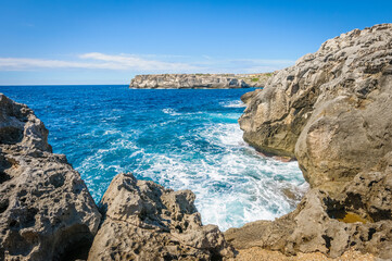 Fototapeta na wymiar Cales Piques in Menorca, Spain.