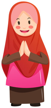 Cute Hijab Cartoon Character