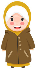 cute hijab cartoon character