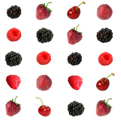 assorted ripe berries, collage