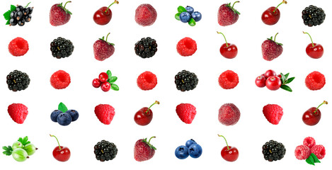assorted ripe berries, collage