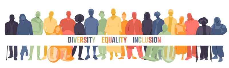 Diversity, Equality, Inclusion banner. - obrazy, fototapety, plakaty