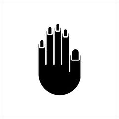 Nail icon. Manicure. Beauty salon. Nail polish. Vector icon isolated on white background.
